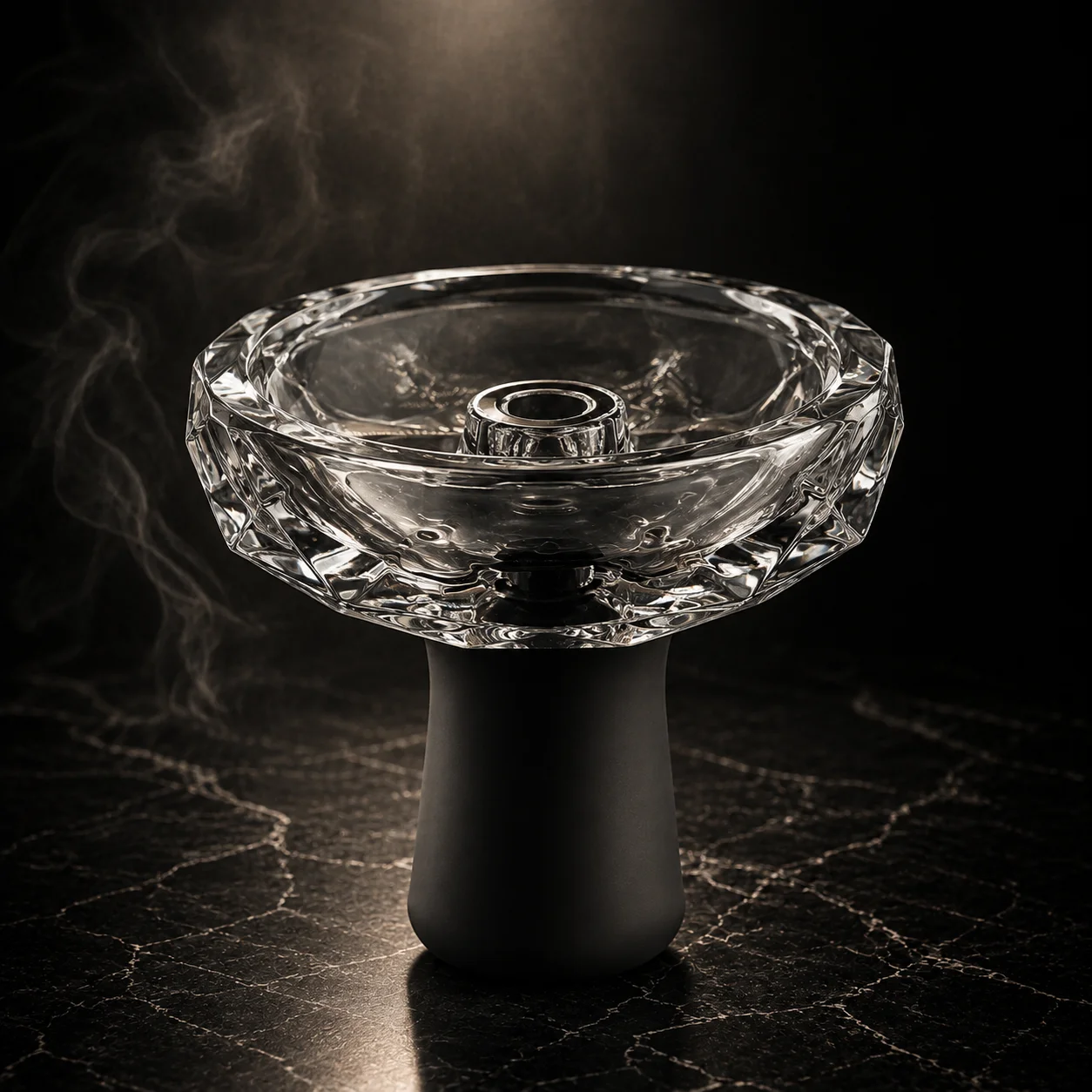 Crystal glass hookah head — non-porous bowl