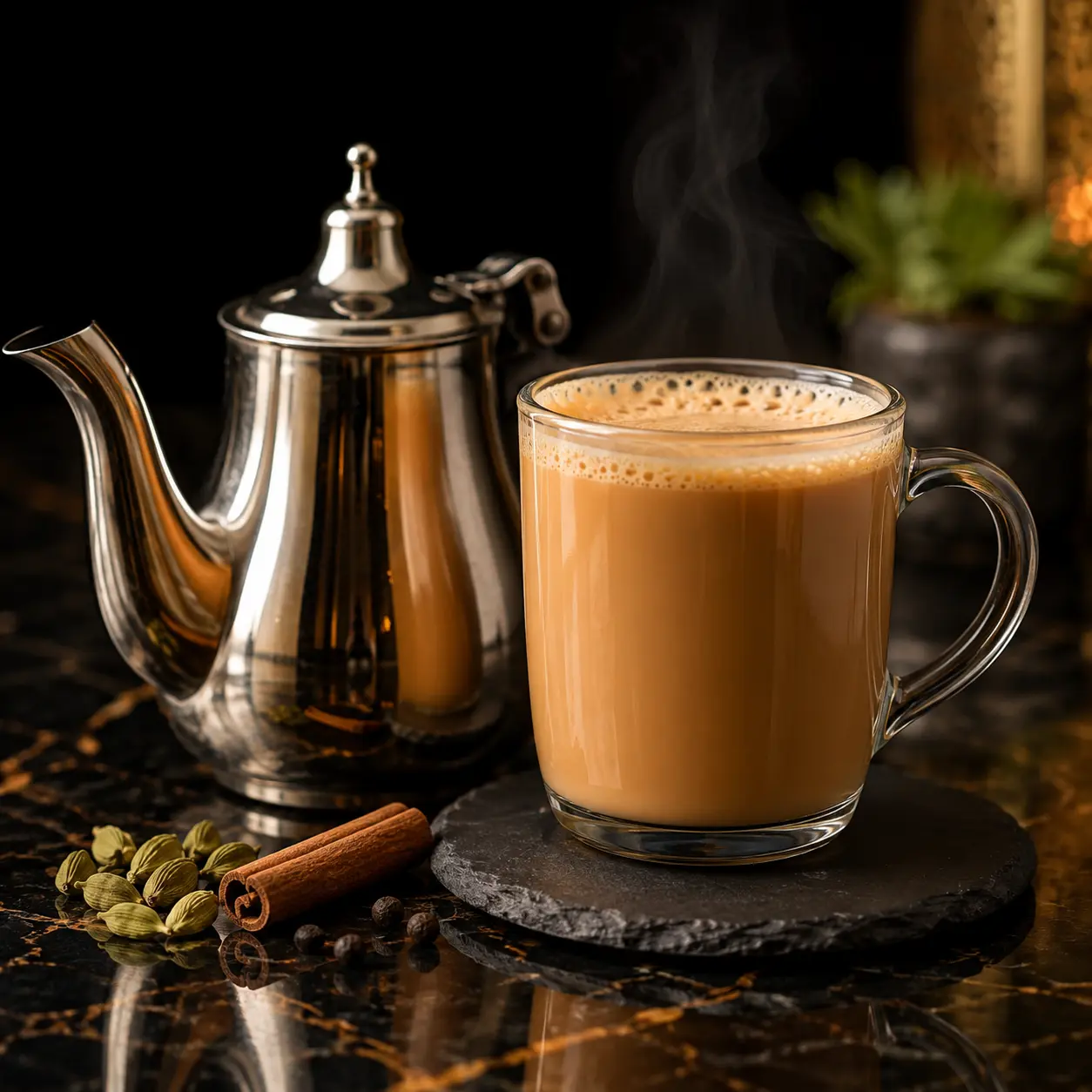 Karak Chai — creamy spiced tea with cardamom